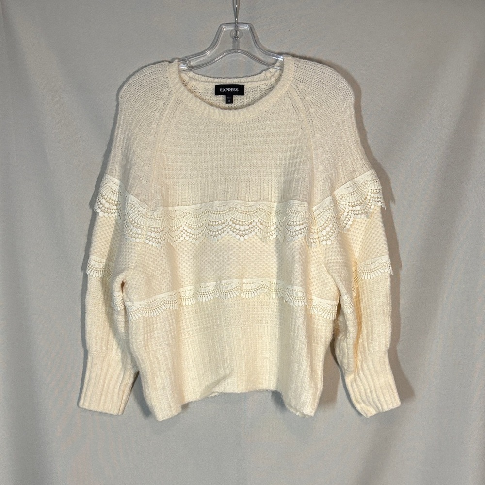 Express Women's‎ Ivory Knit Sweater